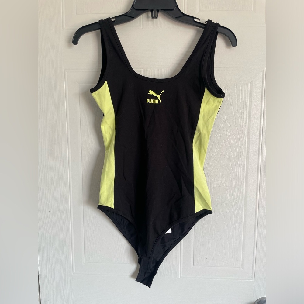 Puma Colorblock Bodysuit Size Small Y2K Sporty Streetwear Logo One Piece